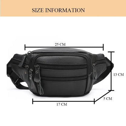 Men's Chest s Crossbody Shoulder Man Male Leather Waist Pack Sling Bag For Outdoor Sports Belt Pouch Small