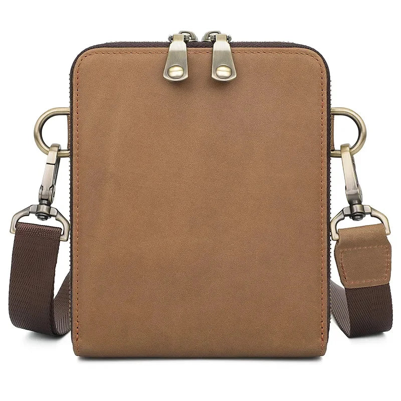 Men's Cow Retro Crossbody Leather Casual Small Square s One Shoulder Bag Men Handbag Fashion