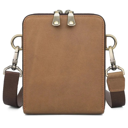 Men's Cow Retro Crossbody Leather Casual Small Square s One Shoulder Bag Men Handbag Fashion