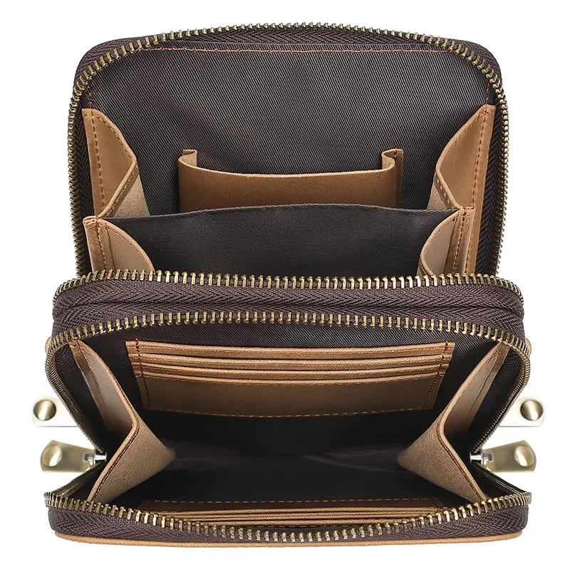 Men's Cow Retro Crossbody Leather Casual Small Square s One Shoulder Bag Men Handbag Fashion