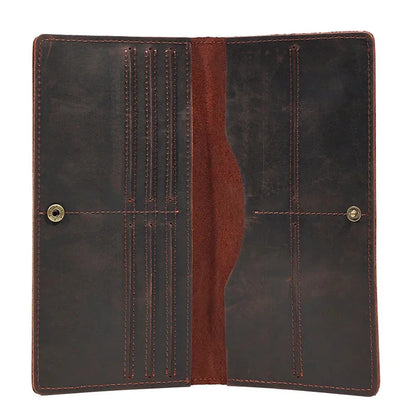Men's Cowhide Wallets Coin Purses Business Casual Long Clutches Leather Money Clip Male Card Holder Bag High Capacity Fashion