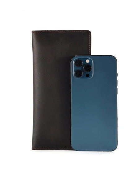 Men's Cowhide Wallets Coin Purses Business Casual Long Clutches Leather Money Clip Male Card Holder Bag High Capacity Fashion