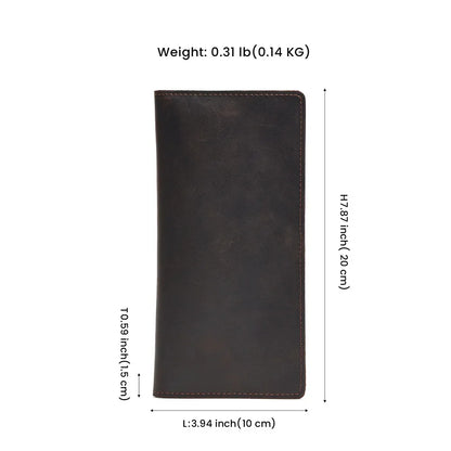 Men's Cowhide Wallets Coin Purses Business Casual Long Clutches Leather Money Clip Male Card Holder Bag High Capacity Fashion