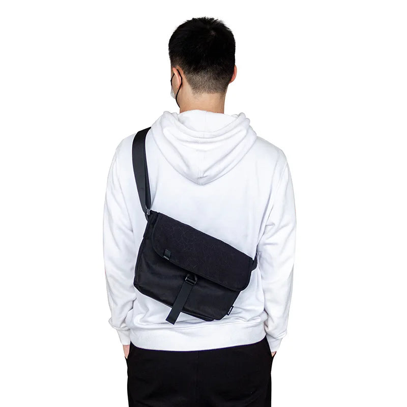 Men's Crossbody Bag Sport Waist Bag for Men with Back Anti-theft Zipper pocket Outdoor Sling Bag