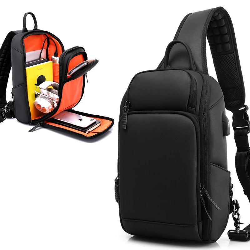 Men's Crossbody Bag for USB charging new Shoulder bag High-quality travel Messenger Bags Male Waterproof Casual Chest Bag Pack