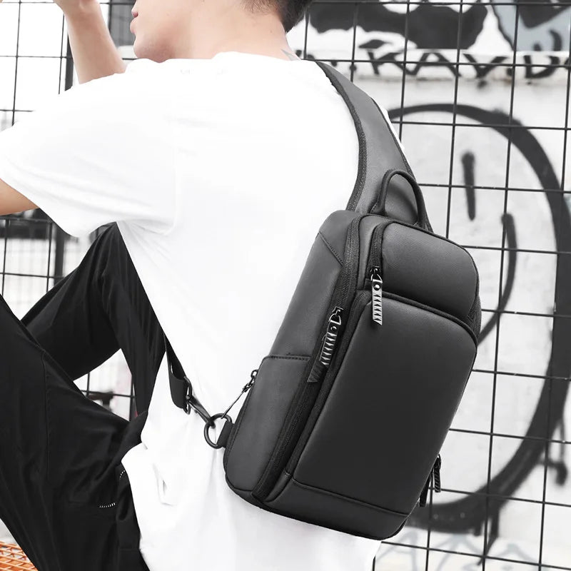 Men's Crossbody Bag for USB charging new Shoulder bag High-quality travel Messenger Bags Male Waterproof Casual Chest Bag Pack
