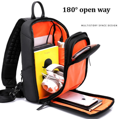 Men's Crossbody Bag for USB charging new Shoulder bag High-quality travel Messenger Bags Male Waterproof Casual Chest Bag Pack