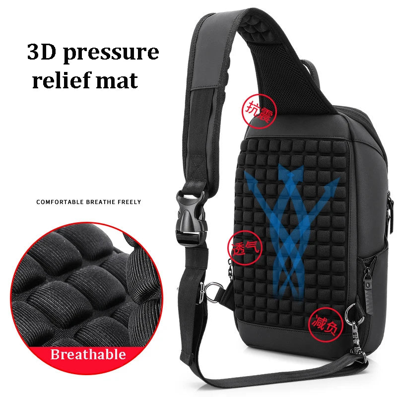 Men's Crossbody Bag for USB charging new Shoulder bag High-quality travel Messenger Bags Male Waterproof Casual Chest Bag Pack