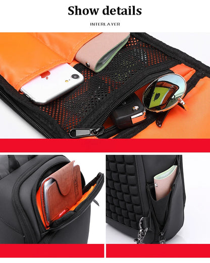 Men's Crossbody Bag for USB charging new Shoulder bag High-quality travel Messenger Bags Male Waterproof Casual Chest Bag Pack