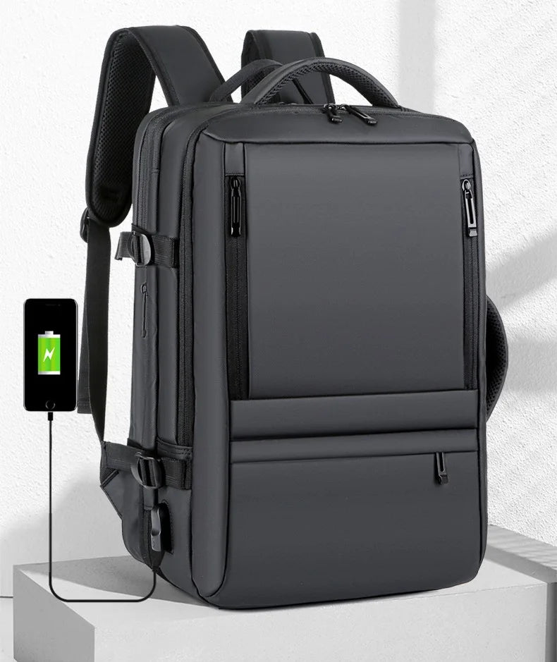 Men's Extensible Business Travel Backpack Multi-functional USB Charging Large-capacity Waterproof Backpack 17 Inch Laptop Bag