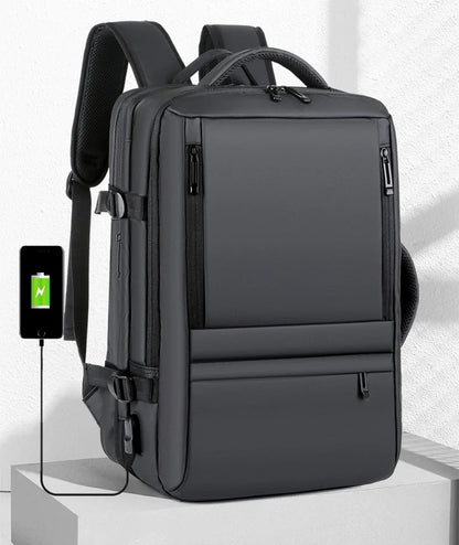 Men's Extensible Business Travel Backpack Multi-functional USB Charging Large-capacity Waterproof Backpack 17 Inch Laptop Bag