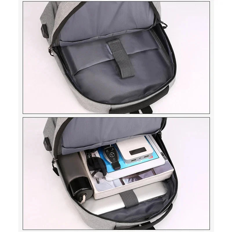 Men's Fashion 15 Inch Laptop Travel USB Rucksack Sports Notebook Backpack School Bag Pack For Male Female Women