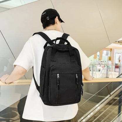 Men's Fashion Canvas Backpacks Designer Large-capacity Male Light Leisure Outdoors Travel Knapsacks Man Trend Student Schoolbags
