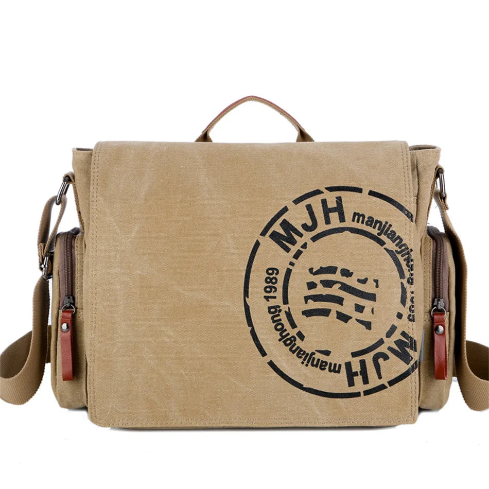 Men's Fashion Canvas Shoulder Bags Business Travel Crossbody Bags Men Messenger Bags Briefcase Men Handbag Tote