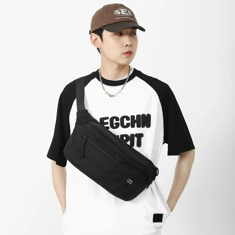 Men's Fashion Chest Pack Designer Waterproof Nylon Male Light Crossbody Bag High Quality Large-capacity Man Leisure Shoulder Bag