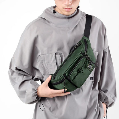 Men's Fashion Chest Pack Waterproof Nylon Man Leisure Shoulder Bags Designer Male Travel Fashion Crossbody Bags Light Waist Pack