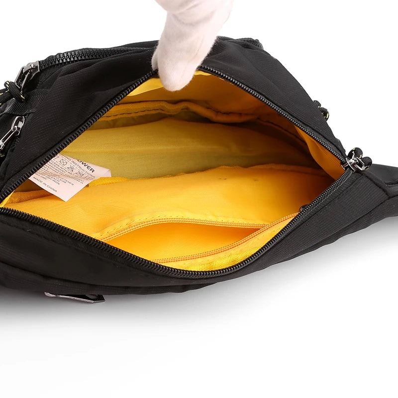 Men's Fashion Chest Pack Waterproof Nylon Man Leisure Shoulder Bags Designer Male Travel Fashion Crossbody Bags Light Waist Pack