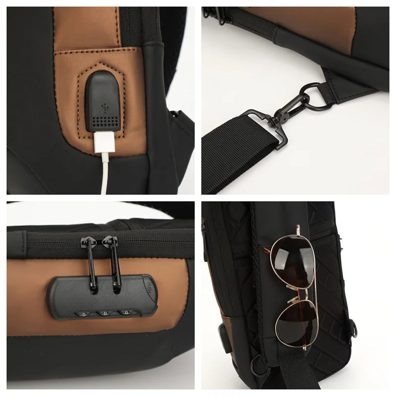 Men's Fashion Chest Packs Waterproof Oxford Large-capacity Man Leisure Crossbody Bags Designer High Quality Male Shoulder Bags