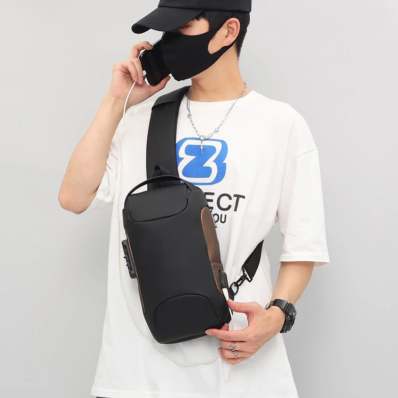 Men's Fashion Chest Packs Waterproof Oxford Large-capacity Man Leisure Crossbody Bags Designer High Quality Male Shoulder Bags