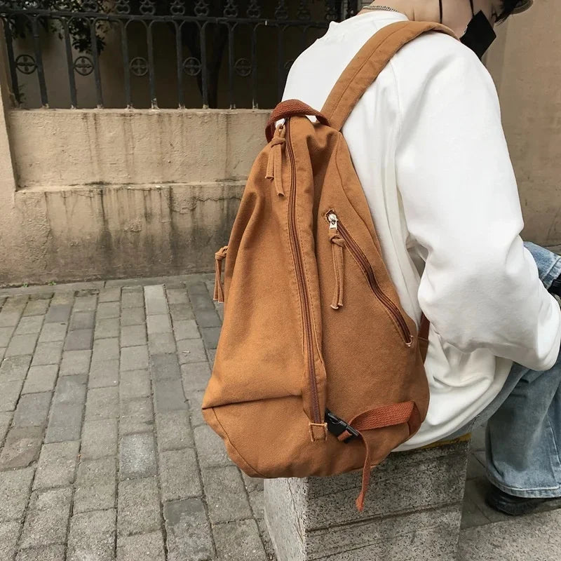 Men's Fashion Laptop Waterproof High Capacity Travel Backpack Daily School Rucksack Canvas Shoulder Bags