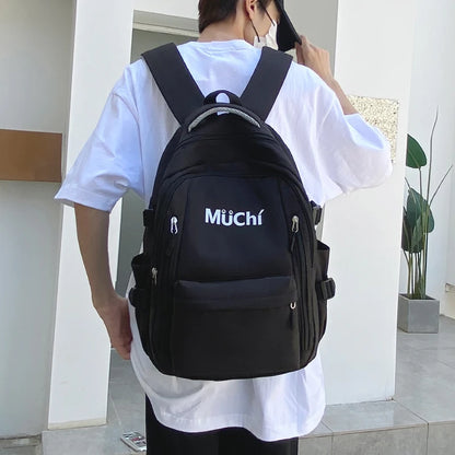Men's Fashion Nylon Backpack Waterproof Large-capacity Man Simplicity Leisure Travel Rucksack Multi-function Students School Bag