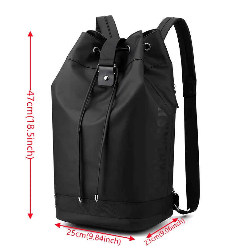 Men's Fashion Nylon Backpacks Waterproof Simplicity Large-capacity Outdoors Men Leisure Travel Rucksack Man Drawstring Schoolbag
