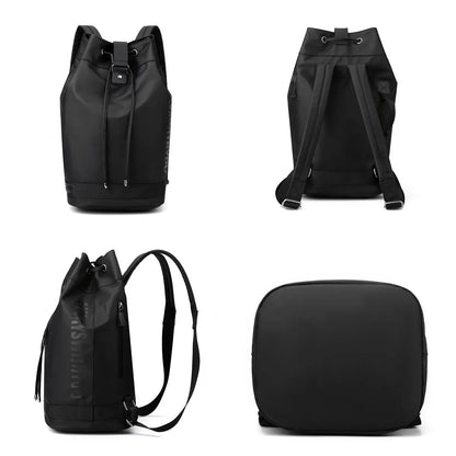 Men's Fashion Nylon Backpacks Waterproof Simplicity Large-capacity Outdoors Men Leisure Travel Rucksack Man Drawstring Schoolbag