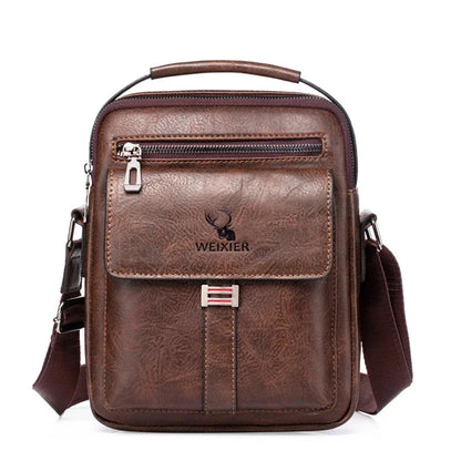 Men's Fashion PU Leather Business Anti-theft Shoulder Bags Waterproof Crossbody Sling Bag Handbag Travel Messenger Pack For Male