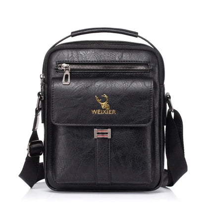 Men's Fashion PU Leather Business Anti-theft Shoulder Bags Waterproof Crossbody Sling Bag Handbag Travel Messenger Pack For Male