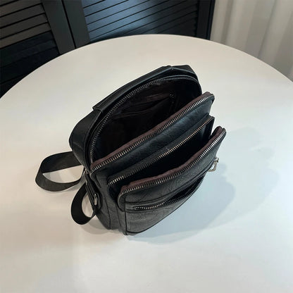 Men's Fashion PU Leather Shoulder Bags Designer High Quality Man Leisure Crossbody Bags Large-capacity Light Male Trend Handbags
