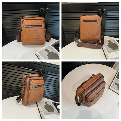Men's Fashion PU Leather Shoulder Bags Designer High Quality Man Leisure Crossbody Bags Large-capacity Light Male Trend Handbags
