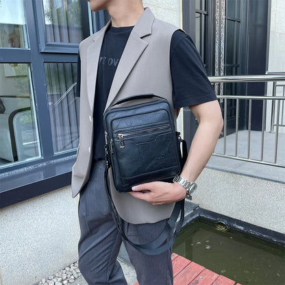 Men's Fashion PU Leather Shoulder Bags Designer High Quality Man Leisure Crossbody Bags Large-capacity Light Male Trend Handbags