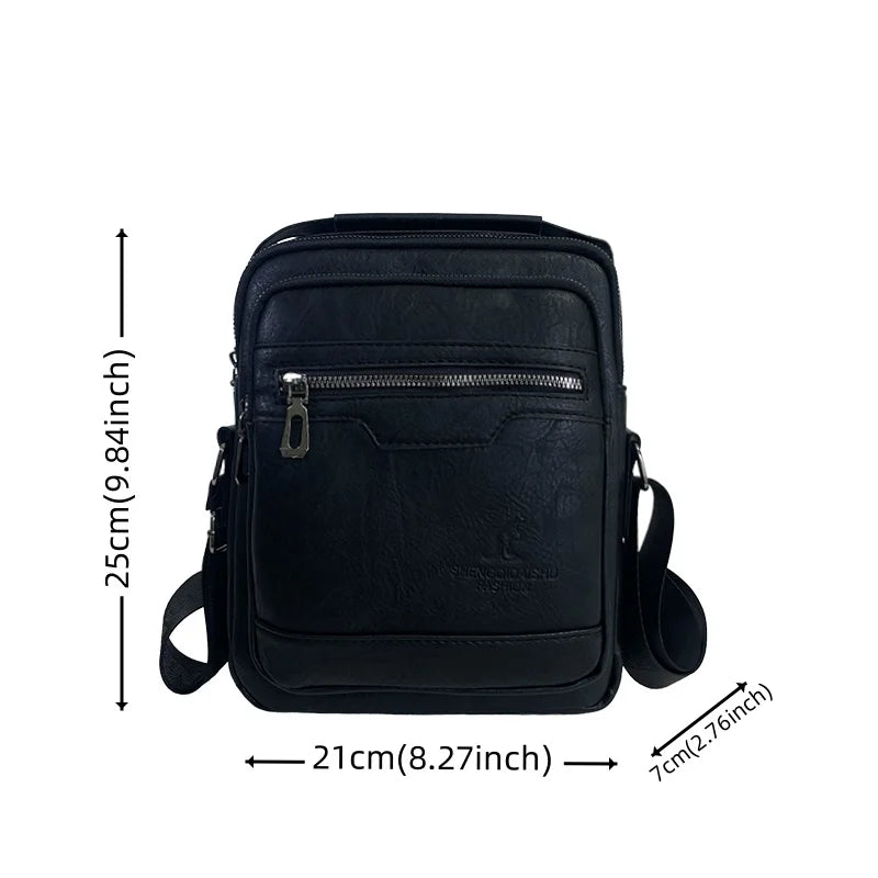 Men's Fashion PU Leather Shoulder Bags Designer High Quality Man Leisure Crossbody Bags Large-capacity Light Male Trend Handbags