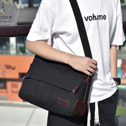 Men's Fashion Retro Canvas Shoulder Bags Designer High Quality Male Leisure Crossbody Bags Large-capacity Man Messenger Bags