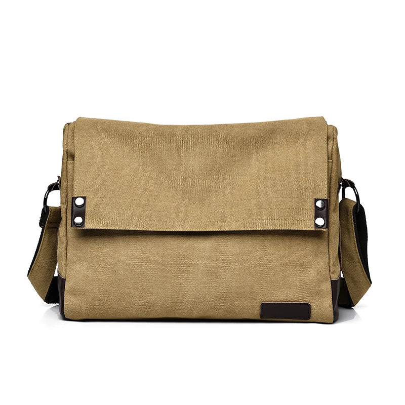 Men's Fashion Retro Canvas Shoulder Bags Designer High Quality Male Leisure Crossbody Bags Large-capacity Man Messenger Bags