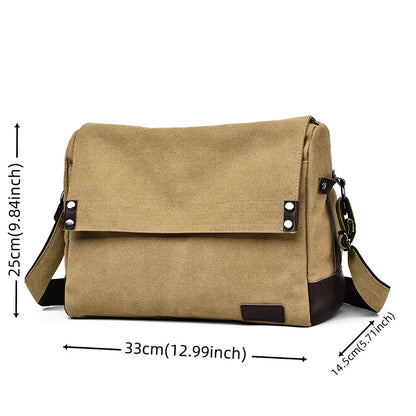 Men's Fashion Retro Canvas Shoulder Bags Designer High Quality Male Leisure Crossbody Bags Large-capacity Man Messenger Bags