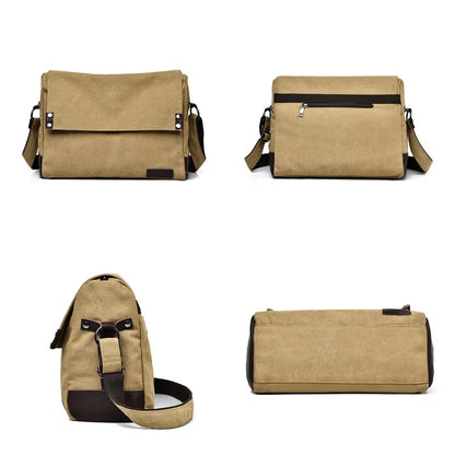 Men's Fashion Retro Canvas Shoulder Bags Designer High Quality Male Leisure Crossbody Bags Large-capacity Man Messenger Bags