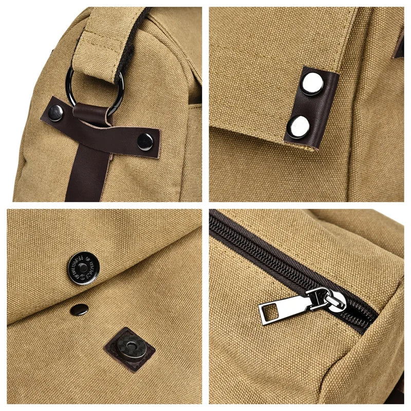 Men's Fashion Retro Canvas Shoulder Bags Designer High Quality Male Leisure Crossbody Bags Large-capacity Man Messenger Bags