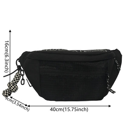 Men's Fashion Versatile Nylon Chest Packs Designer Soft Light Waterproof Tooling Wind Man Leisure Waist Packs Trend Shoulder Bag