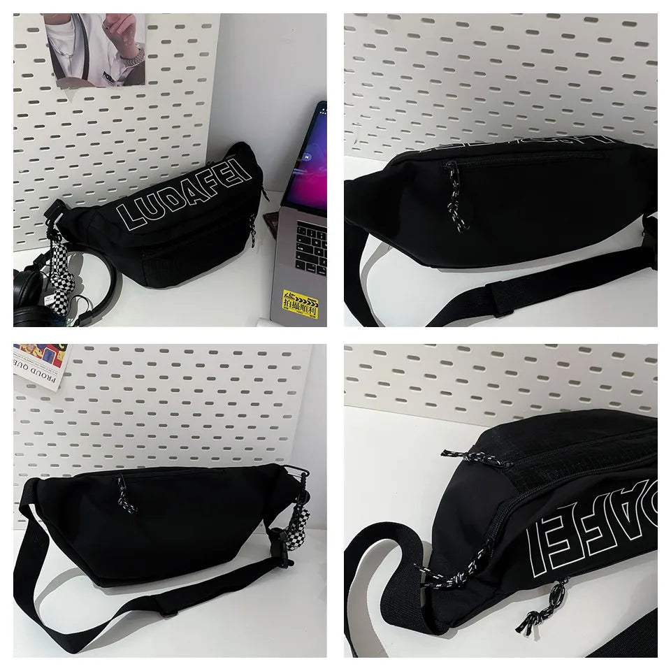 Men's Fashion Versatile Nylon Chest Packs Designer Soft Light Waterproof Tooling Wind Man Leisure Waist Packs Trend Shoulder Bag