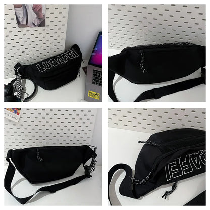 Men's Fashion Versatile Nylon Chest Packs Designer Soft Light Waterproof Tooling Wind Man Leisure Waist Packs Trend Shoulder Bag