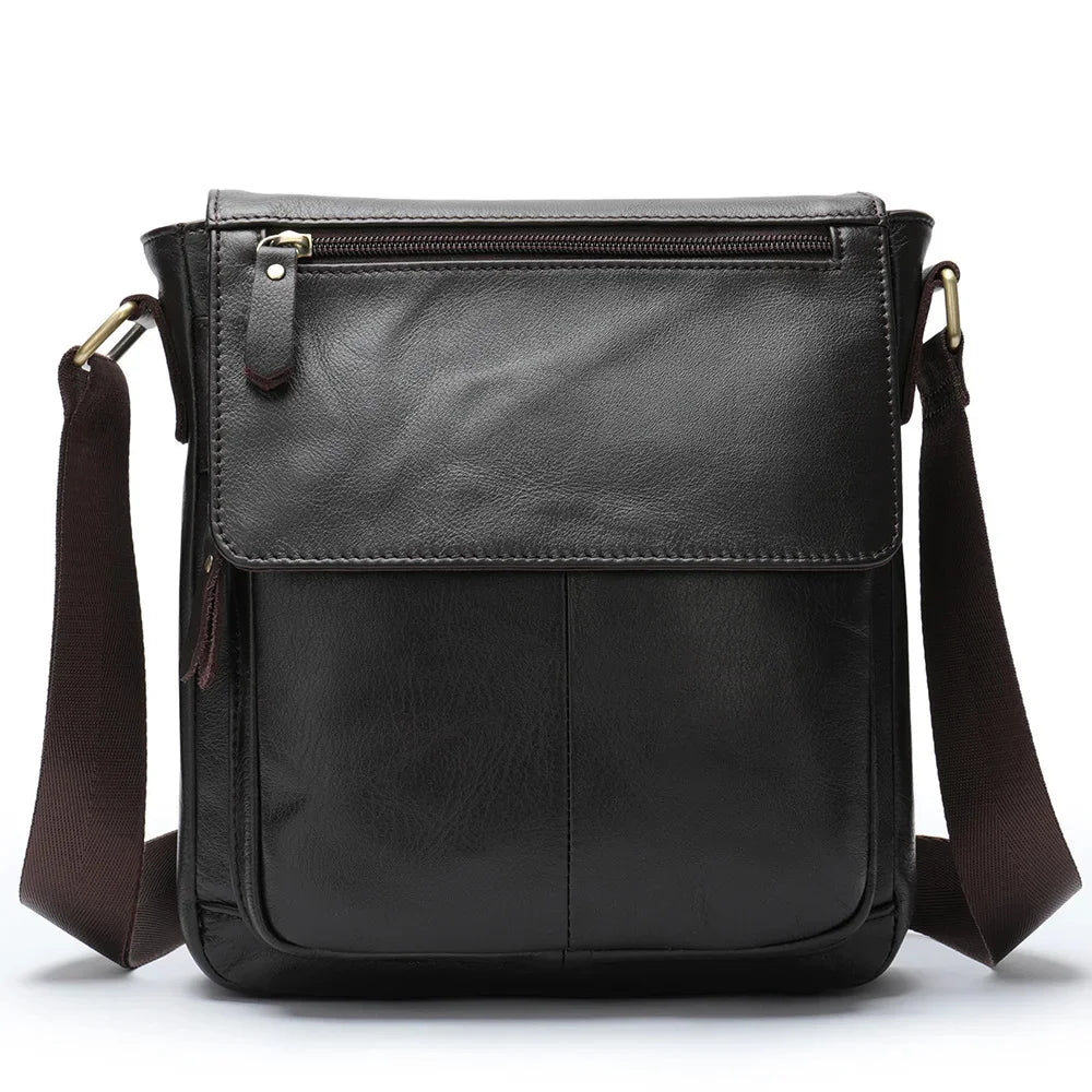 Men's Genuine Leather Messenger Bag Crossbody Shoulder Bags Male Casual Handbag Men Sling Pack For Work Business