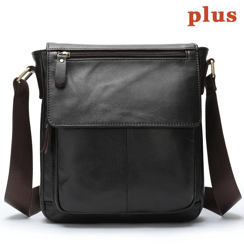 Men's Genuine Leather Messenger Bag Crossbody Shoulder Bags Male Casual Handbag Men Sling Pack For Work Business