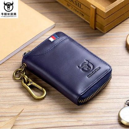Men's Genuine Leather chain Multifunction Card Holder Organizer Pouch Cowhide Car Wallet Housekeeper Key Case