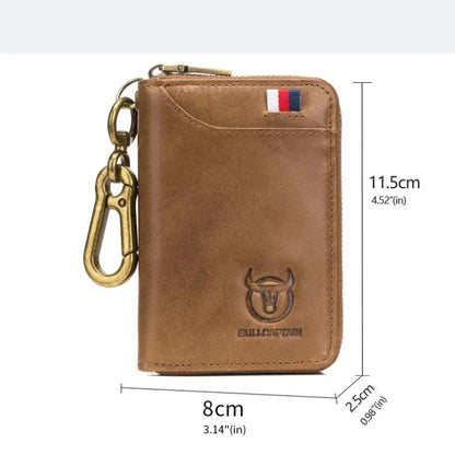 Men's Genuine Leather chain Multifunction Card Holder Organizer Pouch Cowhide Car Wallet Housekeeper Key Case