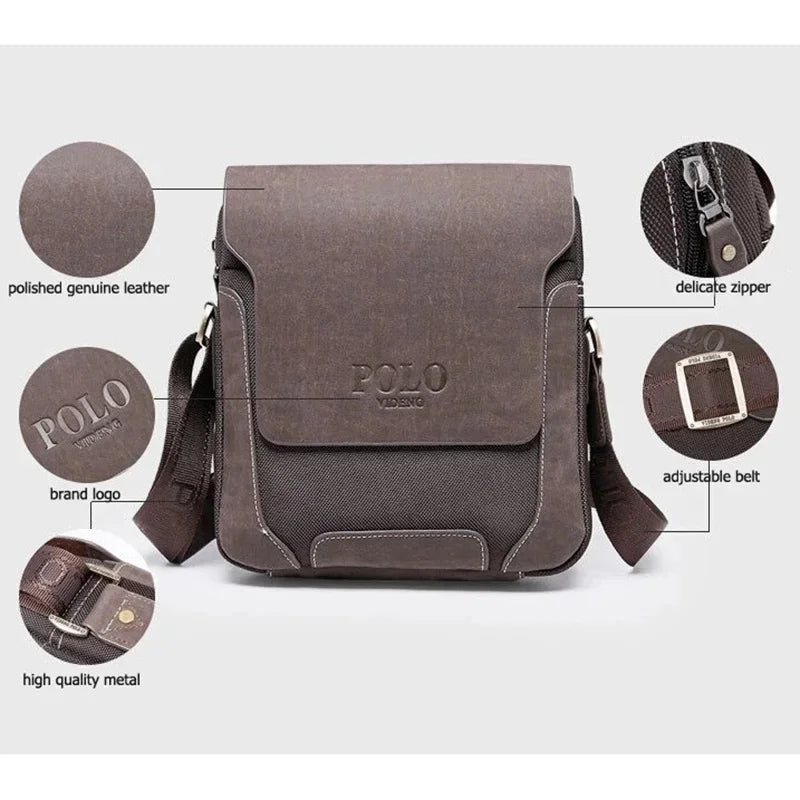 Men's Genuine Leather famous brand Handbag Busines Bolsas Shoulder Men Messenger Bags Travel Brand Quality Guarantee