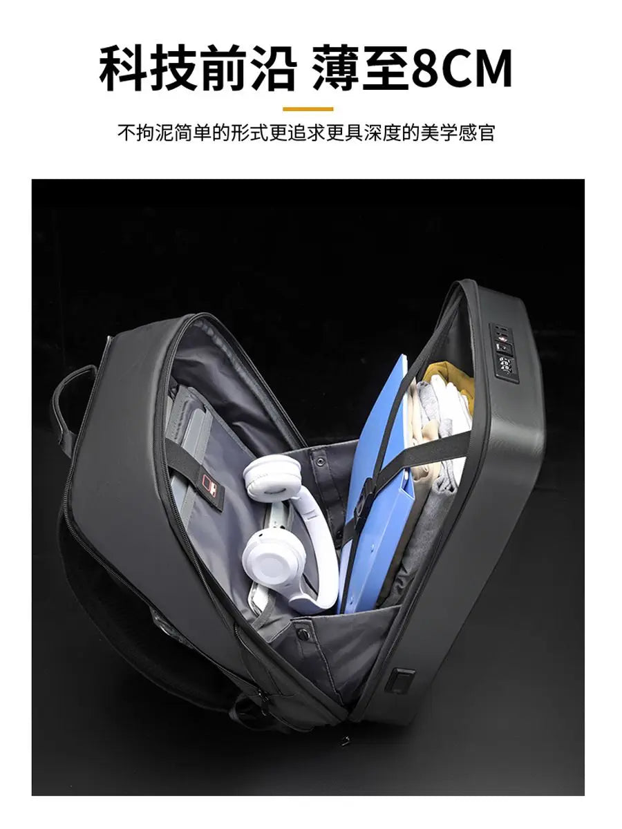 Men's Laptop Business Backpacks Waterproof Anti-theft Expandable Hard Shell Gaming Backpack For Boys USB Charge