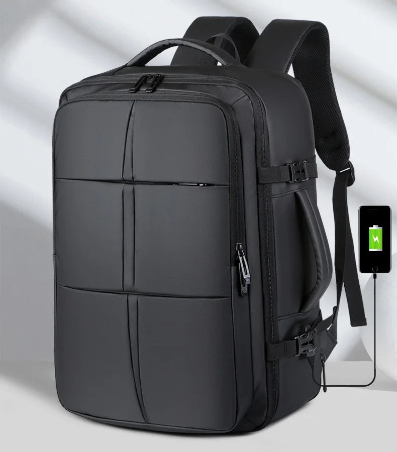 Men's Large Capacity Extensible Business Backpack Multi-function USB Charging Travel Waterproof Expandable Computer Backpacks