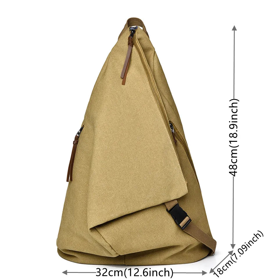 Men's Leisure Canvas Backpacks Waterproof Large-capacity Trend Man Versatile Schoolbags Teenagers Simplicity Travel Knapsacks