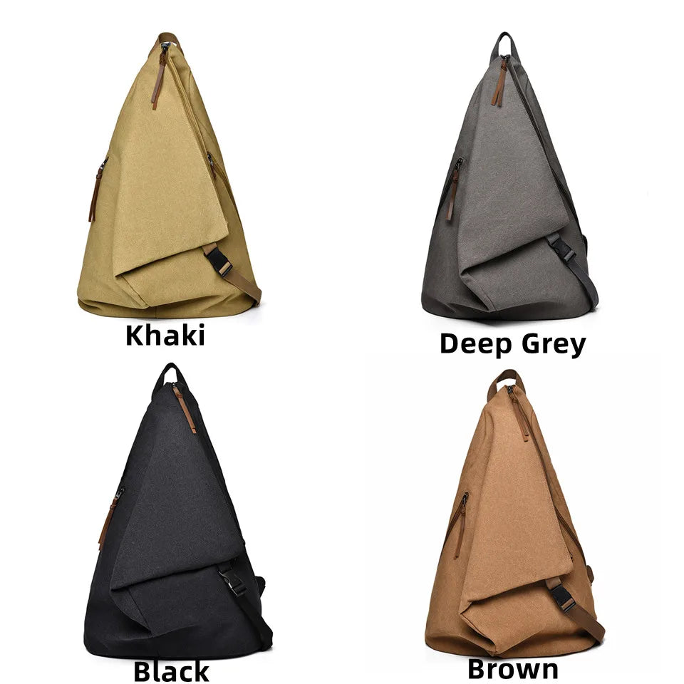 Men's Leisure Canvas Backpacks Waterproof Large-capacity Trend Man Versatile Schoolbags Teenagers Simplicity Travel Knapsacks